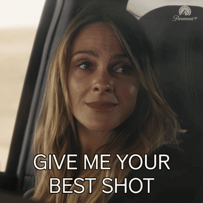 Woman In Car Give Me Your Best Shot GIF