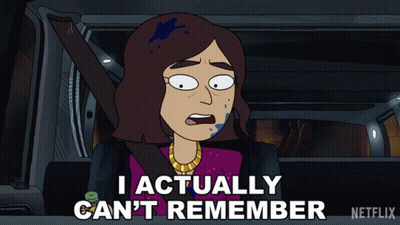 Woman In Car Saying I Actually Can't Remember GIF