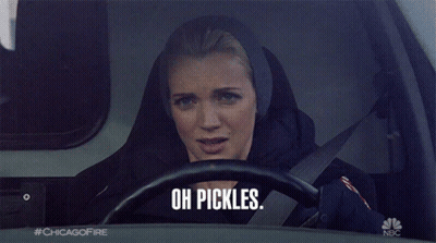 Woman In Car Saying Oh Pickles GIF