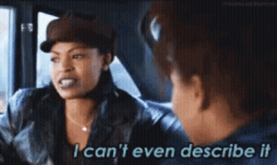 Woman In Car Says I Can't Even Describe It GIF