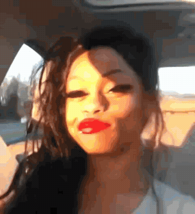 Woman In Car With Red Lipstick GIF