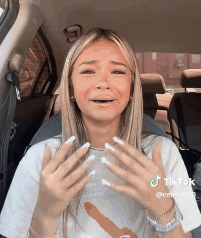 Woman In Car With TikTok Sticker GIF