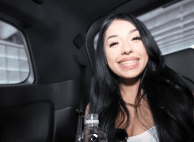 Woman In Car With Water Bottle GIF