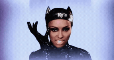 Woman In Catwoman Costume With Kat Headband GIF