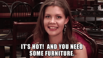 Woman In Chair It's Hot You Need Furniture GIF