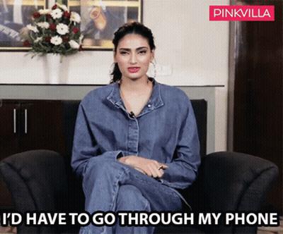 Woman In Chair Saying I'd Have To Go Through My Phone GIF