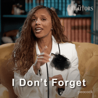 Woman In Chair Saying I Don't Forget GIF