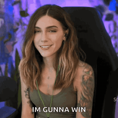 Woman In Chair Saying Im Gunna Win GIF