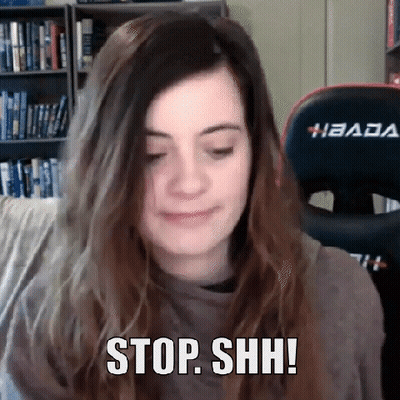 Woman In Chair Stop Shh GIF
