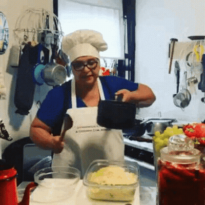 Woman In Chef Hat And Apron Cooking GIF