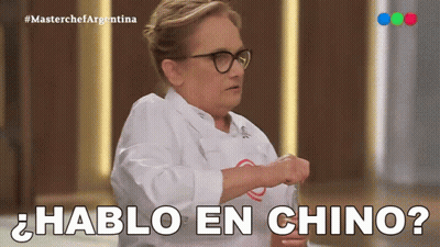 Woman In Chef Uniform Asking Hablo En Chino GIF