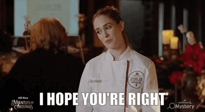 Woman In Chef Uniform Says I Hope You're Right GIF
