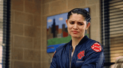 Woman In Chicago Fire Department Jacket GIF