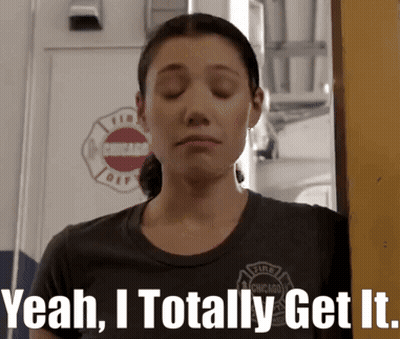 Woman In Chicago Fire Department Shirt Saying Yeah I Totally Got It GIF