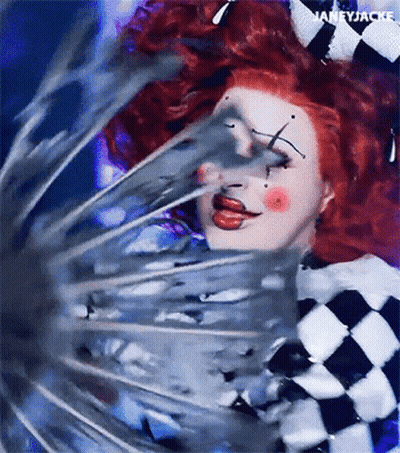 Woman In Clown Costume Nancy Jacks GIF