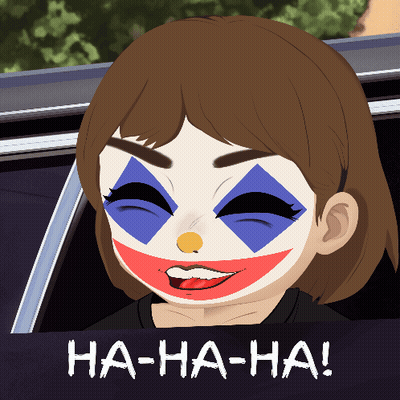 Woman In Clown Mask Ha Ha Ha GIF