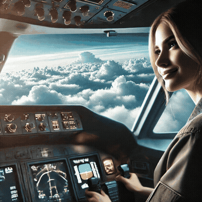 Woman In Cockpit With N Screen GIF
