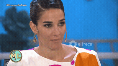Woman In Colorful Dress On Mesaza En Casa GIF
