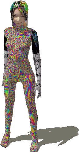Woman In Colorful Outfit Sticker