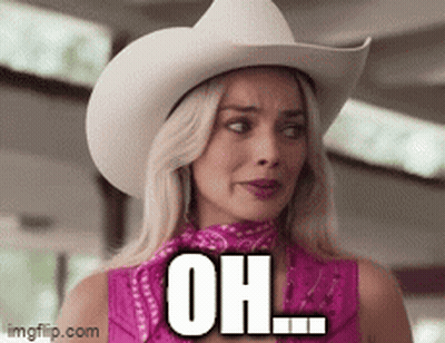 Woman In Cowboy Hat And Bandana Saying Oh GIF