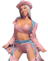 Woman In Cowboy Hat And Pink Outfit Sticker
