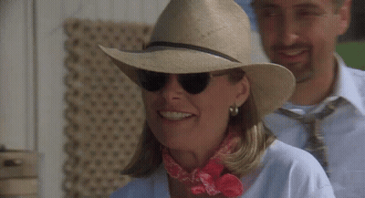 Woman In Cowboy Hat And Sunglasses Saying I Saw You On GIF