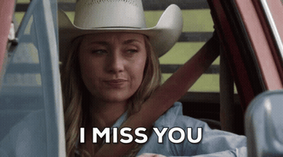 Woman In Cowboy Hat Saying I Miss You In Car GIF
