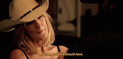 Woman In Cowboy Hat Talking Saying By Now You Sure Should Have GIF