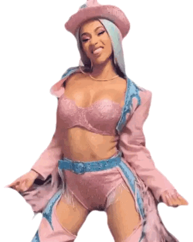 Woman In Cowboy Outfit Dancing Sticker