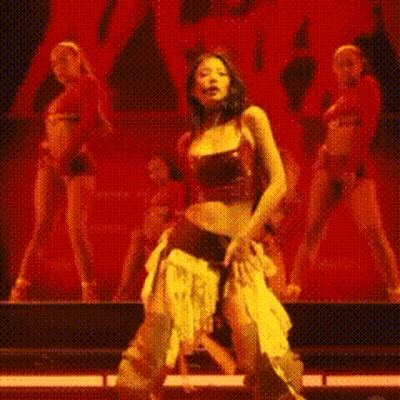 Woman In Crop Top Dancing On Stage GIF