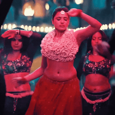 Woman In Crop Top Dancing With Two Women GIF
