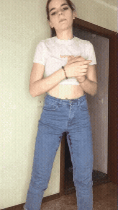 Woman In Crop Top Saying Happiness GIF