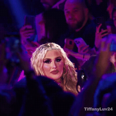 Woman In Crowd With Purple Lights Tiffany Luv24 GIF