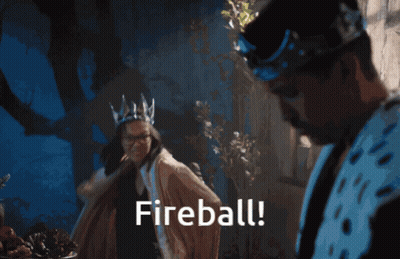 Woman In Crown Held By Man Saying Fireball GIF