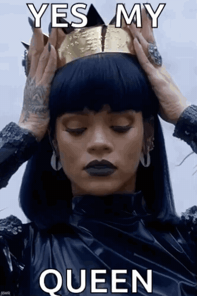 Woman In Crown Saying Yes My Queen GIF