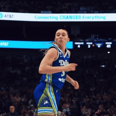 Woman In Dallas Jersey Running On Court GIF