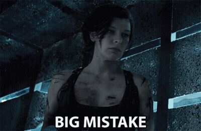 Woman In Dark Room Saying Big Mistake GIF