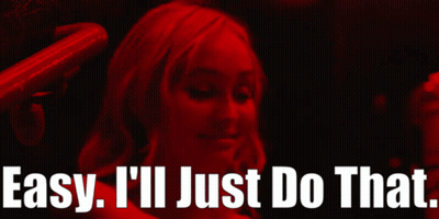 Woman In Dark Room Saying Easy I'll Just Do That GIF