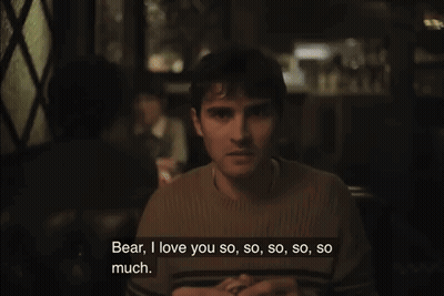 Woman In Dark Room Says Bear I Love You So Much GIF
