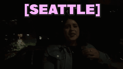 Woman In Dark Room With Pink Seattle GIF