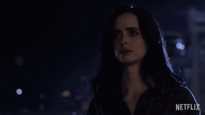 Woman In Dark Room With Word No GIF