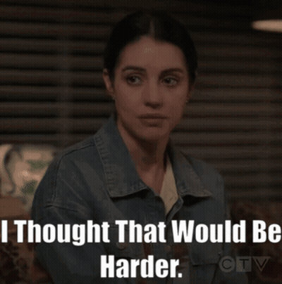 Woman In Denim Jacket Saying I Thought That Would Be Harder CTV GIF