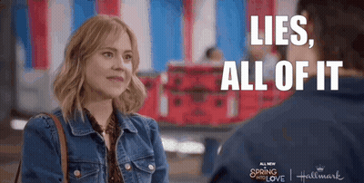 Woman In Denim Jacket Saying Lies All Of It GIF