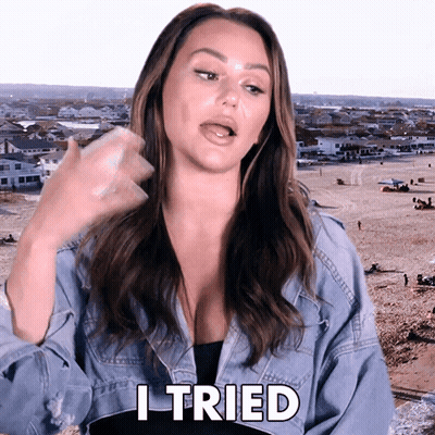 Woman in Denim Jacket Says I Tried