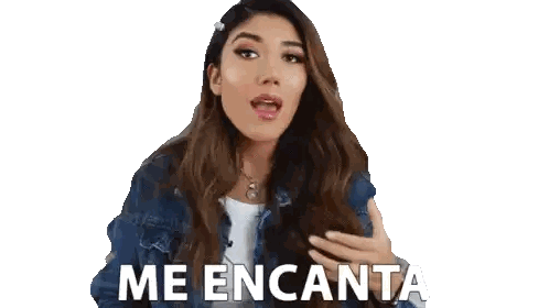 Woman In Denim Jacket Says Me Encanta Sticker