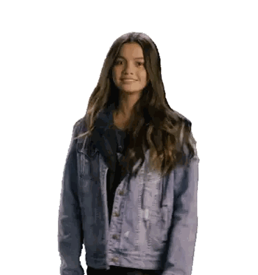 Woman In Denim Jacket Smiling Sticker