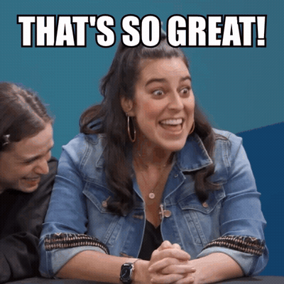 Woman In Denim Jacket Smiling That's So Great GIF