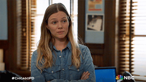 Woman In Denim Shirt Arms Crossed Hashtag Chicagopd GIF