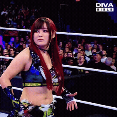 Woman In Diva Bible Wrestling Outfit In Ring GIF