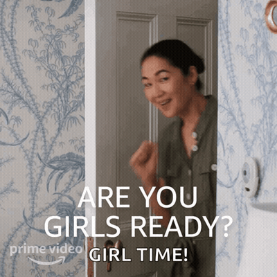 Woman In Doorway Are You Girls Ready Girl Time GIF